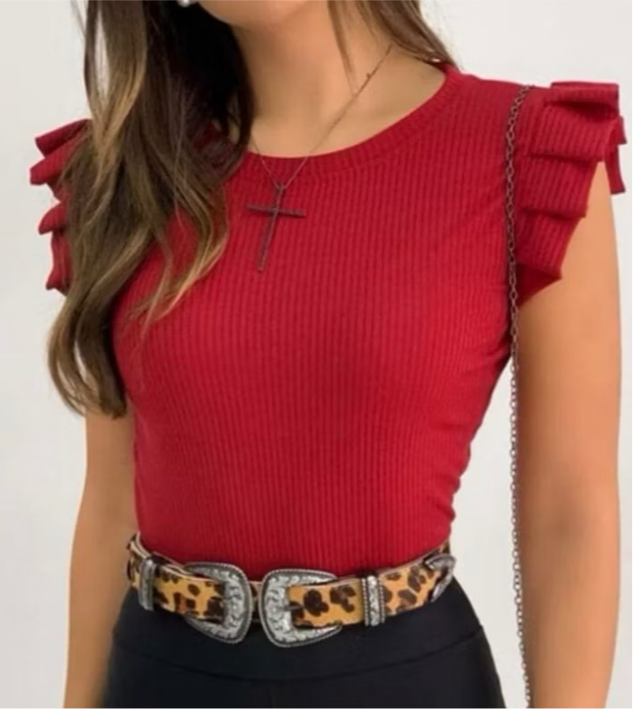 Blusa Feminina Canelada Manga Redonto Tendência Blogueira Super Moda !!