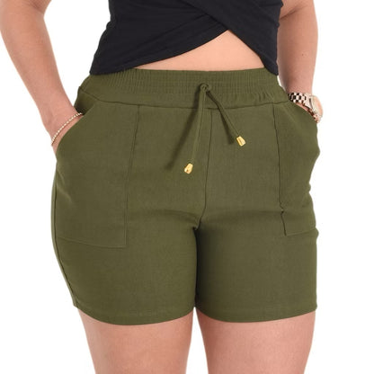 ￼Shorts Bengaline Feminino Básico com Bolso Envio Imediato