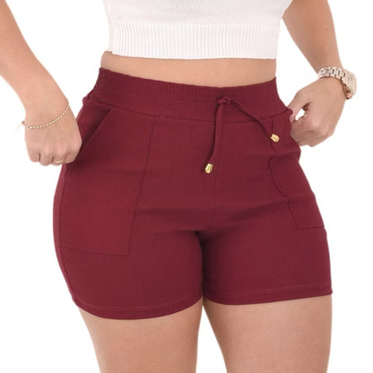 ￼Shorts Bengaline Feminino Básico com Bolso Envio Imediato