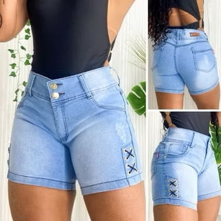 ￼Short Bermuda Jeans Feminina Jeans Com Lycra